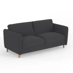 Canapé convertible 2 places Bultex Gustave - Velours Vintage - Adore Anthracite