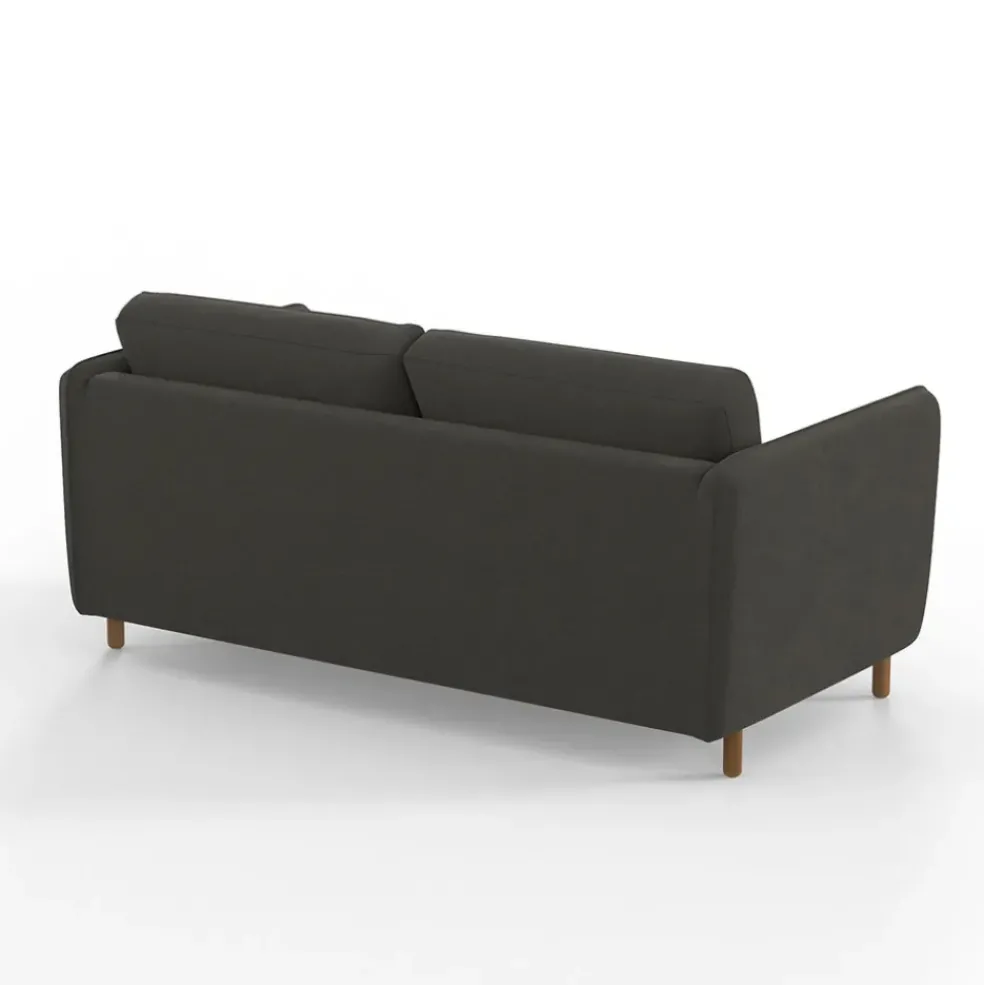 Canapé convertible 2 places Bultex Gustave - Velours Vintage - Adore Anthracite