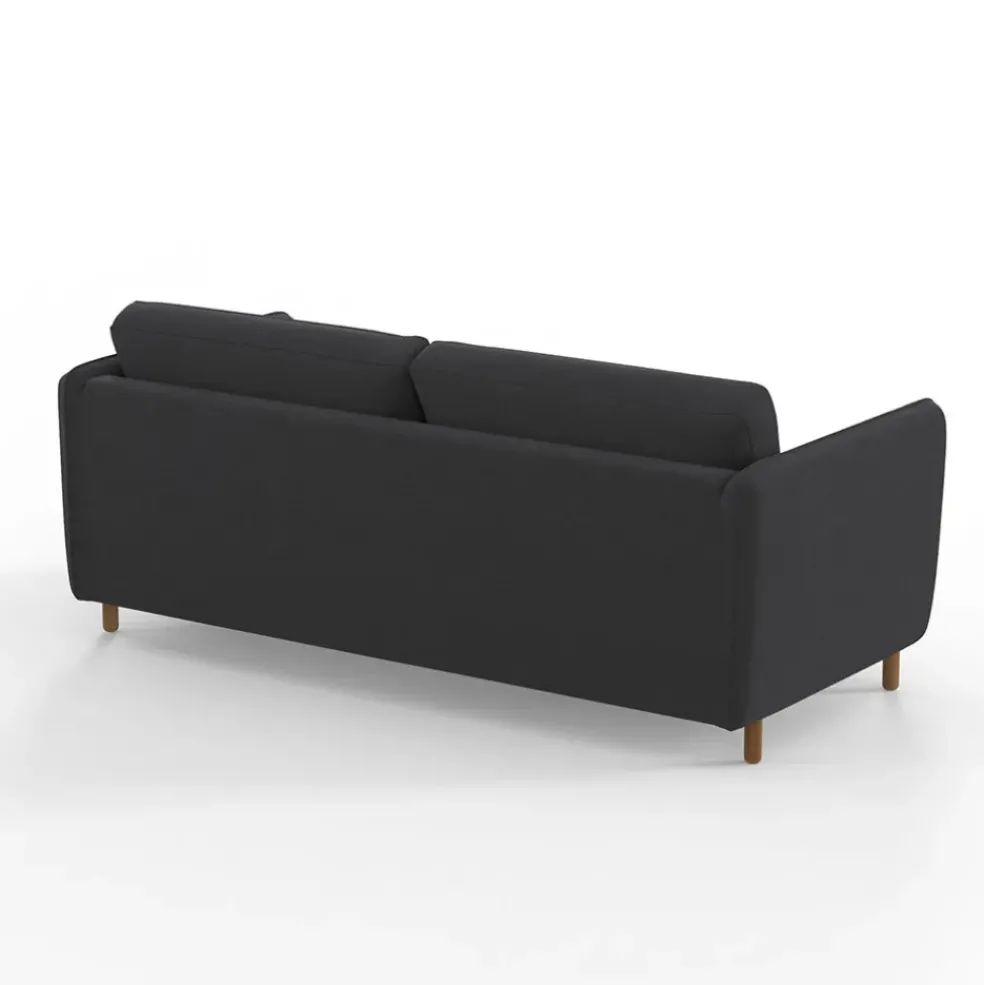 Canapé convertible 2 places Bultex Gustave - Velours Vintage - Adore Anthracite