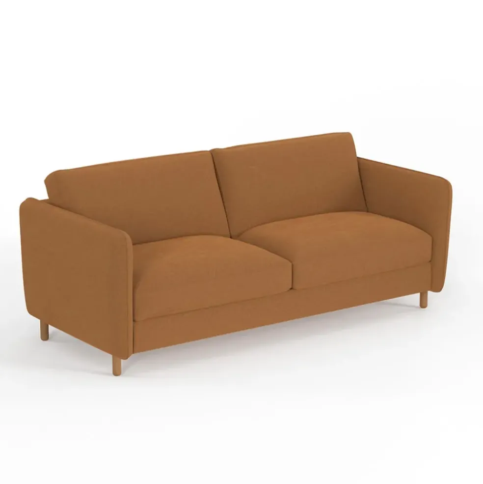 Canapé convertible 2 places Bultex Gustave - Velours Vintage - Adore Anthracite