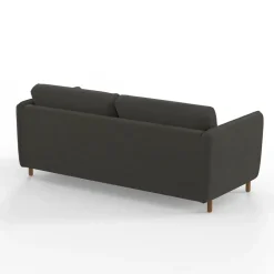 Canapé convertible 2 places Bultex Gustave - Velours Vintage - Adore Anthracite