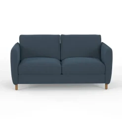 Canapé convertible 2 places Bultex Gustave - Velours Vintage - Adore Anthracite