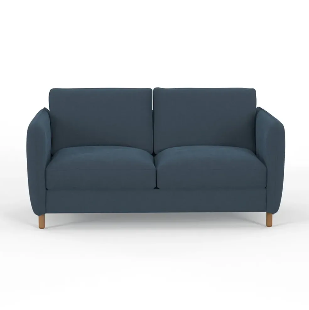 Canapé convertible 2 places Bultex Gustave - Velours Vintage - Adore Anthracite
