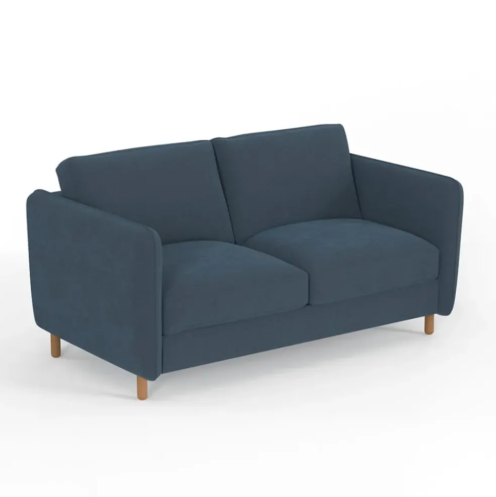 Canapé convertible 2 places Bultex Gustave - Velours Vintage - Adore Anthracite