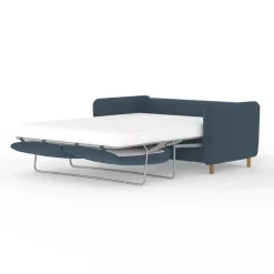 Canapé convertible 2 places Bultex Gustave - Velours Vintage - Adore Anthracite