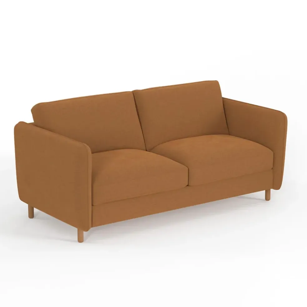Canapé convertible 2 places Bultex Gustave - Velours Vintage - Adore Anthracite