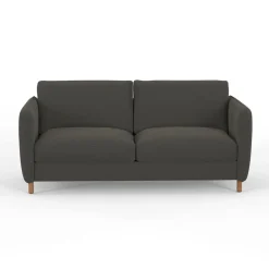 Canapé convertible 2 places Bultex Gustave - Velours Vintage - Adore Anthracite