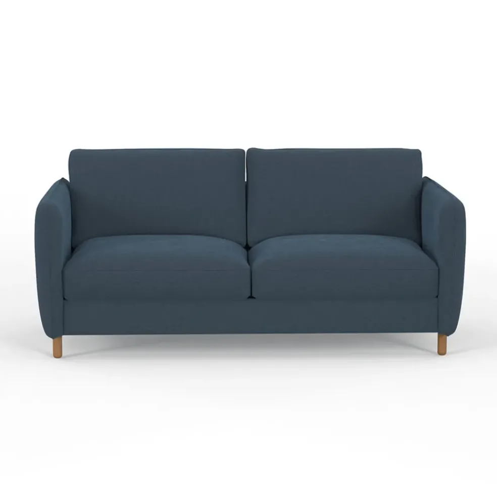 Canapé convertible 2 places Bultex Gustave - Velours Vintage - Adore Anthracite