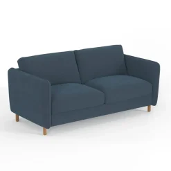 Canapé convertible 2 places Bultex Gustave - Velours Vintage - Adore Anthracite