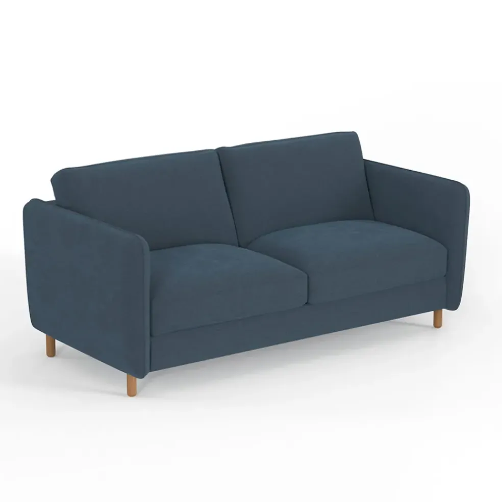 Canapé convertible 2 places Bultex Gustave - Velours Vintage - Adore Anthracite