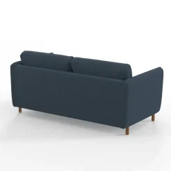 Canapé convertible 2 places Bultex Gustave - Velours Vintage - Adore Anthracite