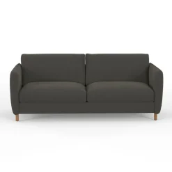Canapé convertible 2 places Bultex Gustave - Velours Vintage - Adore Anthracite