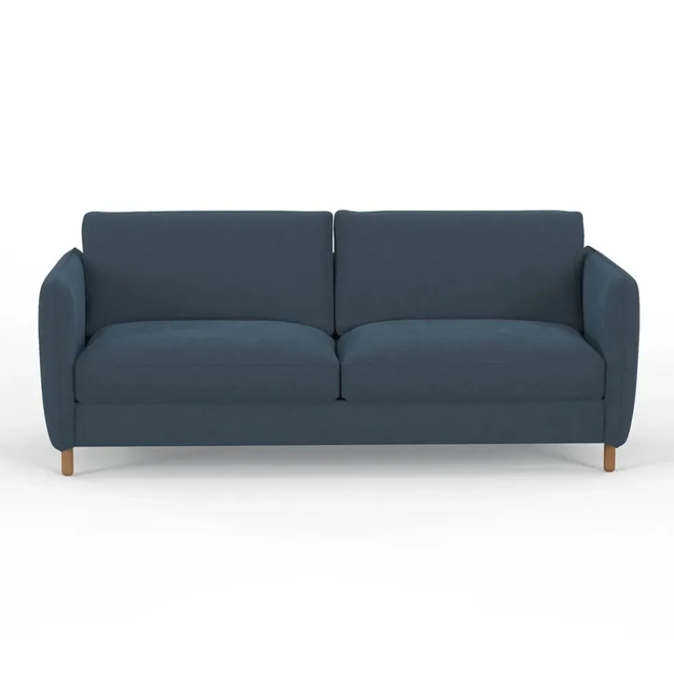 Canapé convertible 2 places Bultex Gustave - Velours Vintage - Adore Anthracite