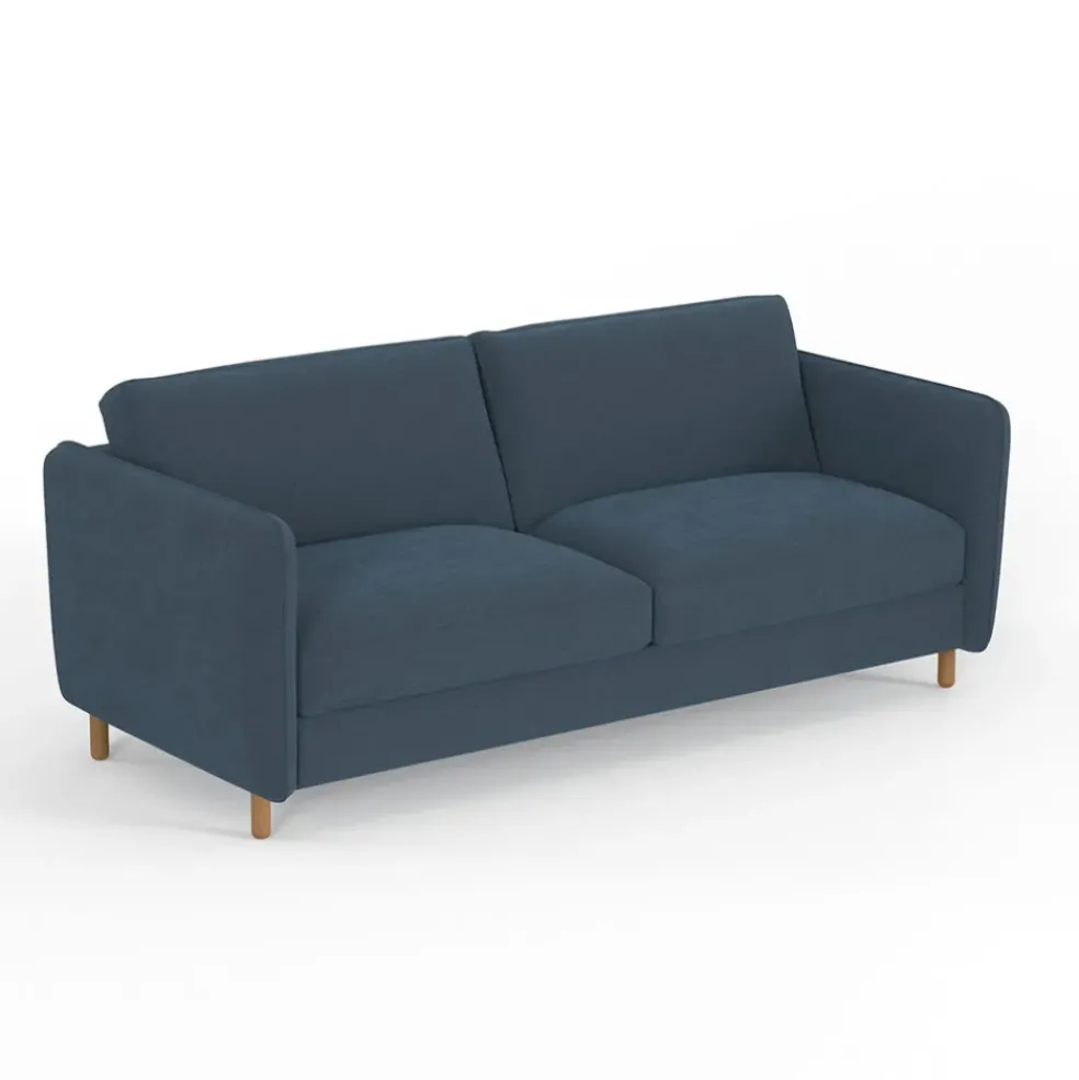 Canapé convertible 2 places Bultex Gustave - Velours Vintage - Adore Anthracite