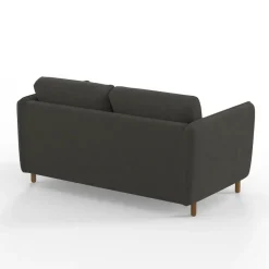 Canapé convertible 2 places Bultex Gustave - Velours Vintage - Adore Anthracite