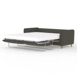 Canapé convertible 2 places Bultex Gustave - Velours Vintage - Adore Anthracite