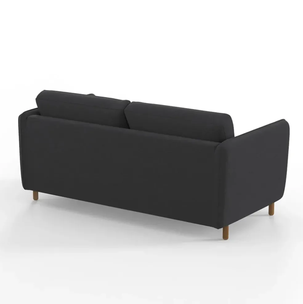 Canapé convertible 2 places Bultex Gustave - Velours Vintage - Adore Anthracite