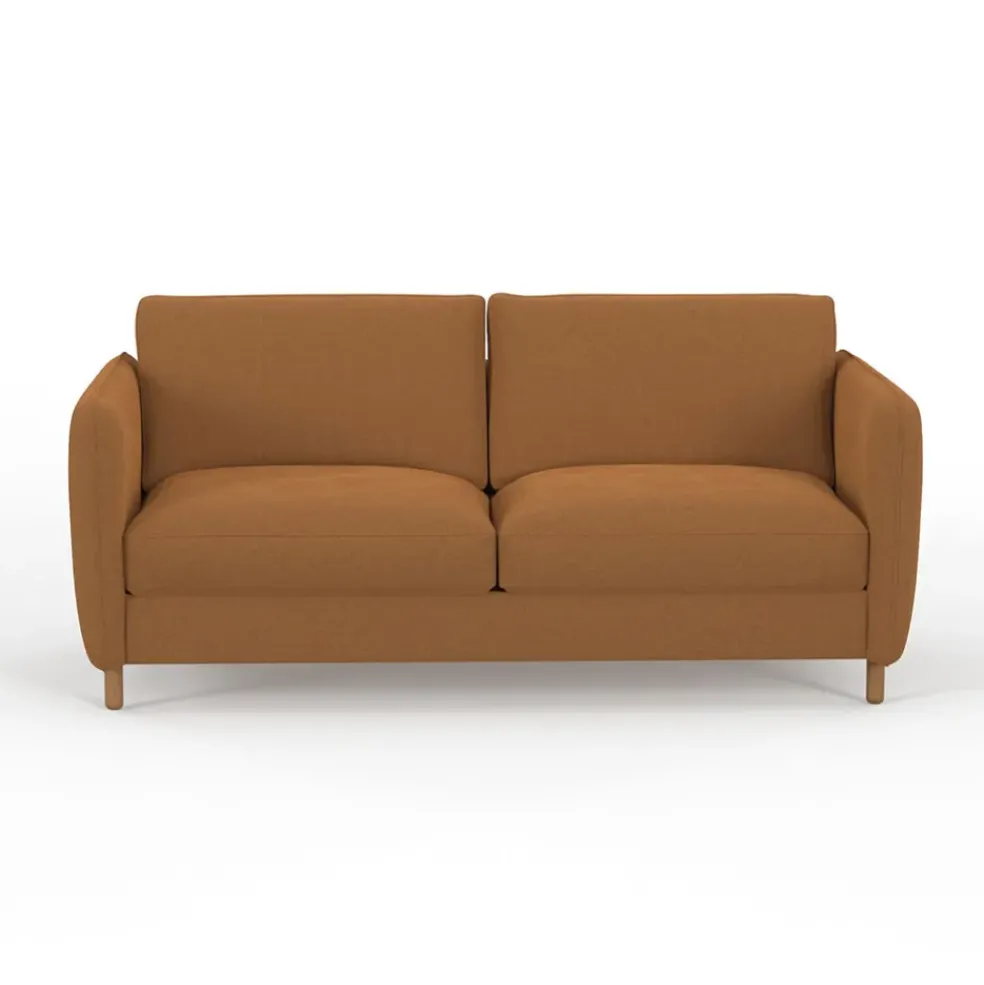 Canapé convertible 2 places Bultex Gustave - Velours Vintage - Adore Anthracite