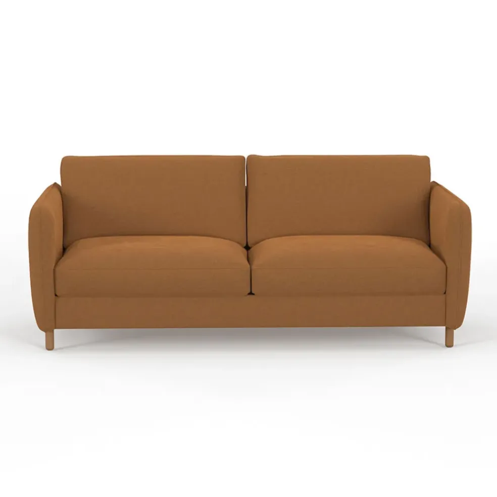 Canapé convertible 2 places Bultex Gustave - Velours Vintage - Adore Anthracite