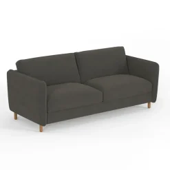 Canapé convertible 2 places Bultex Gustave - Velours Vintage - Adore Anthracite