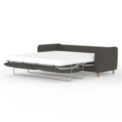Canapé convertible 2 places Bultex Gustave - Velours Vintage - Adore Anthracite