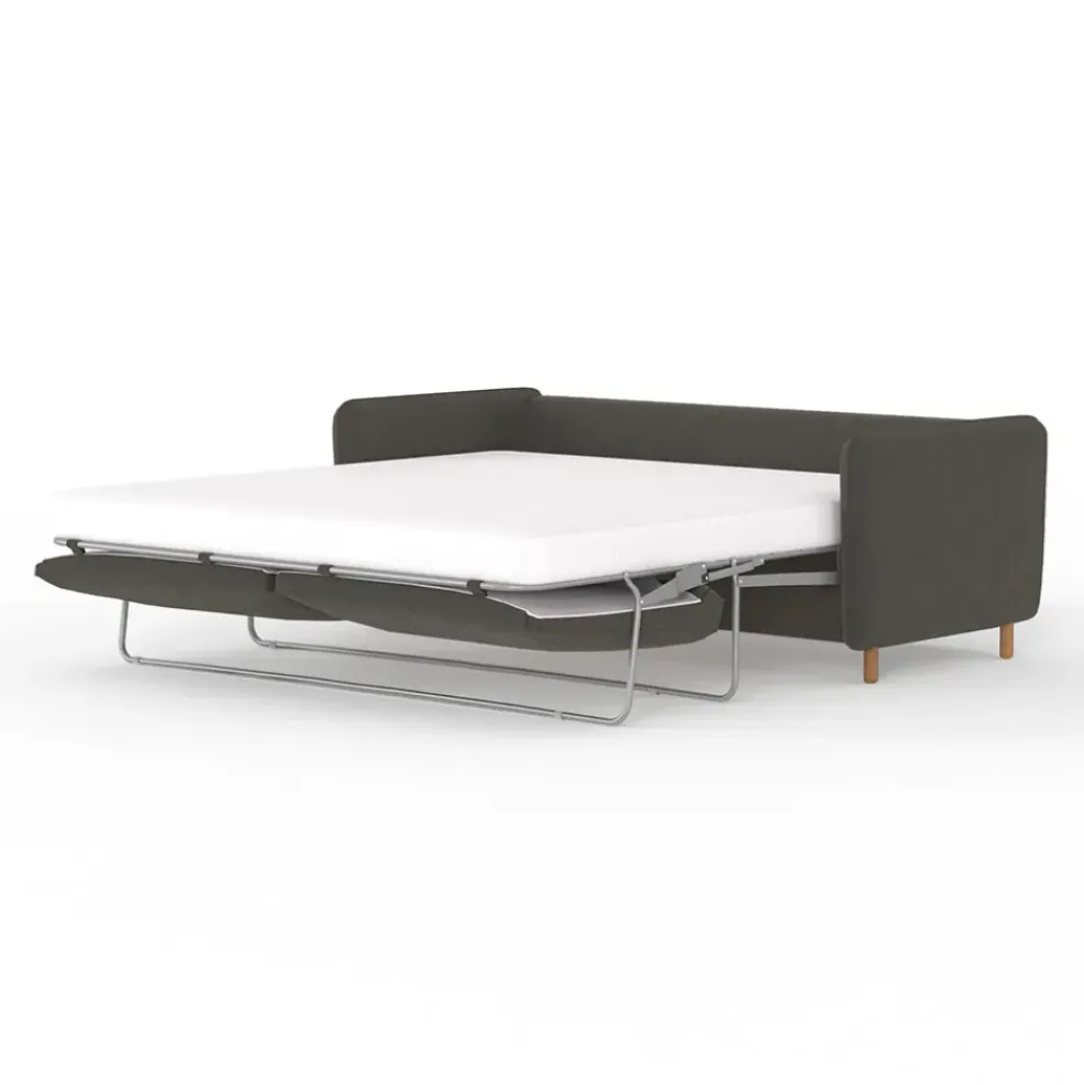 Canapé convertible 2 places Bultex Gustave - Velours Vintage - Adore Anthracite