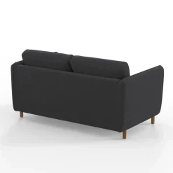 Canapé convertible 2 places Bultex Gustave - Velours Vintage - Adore Anthracite