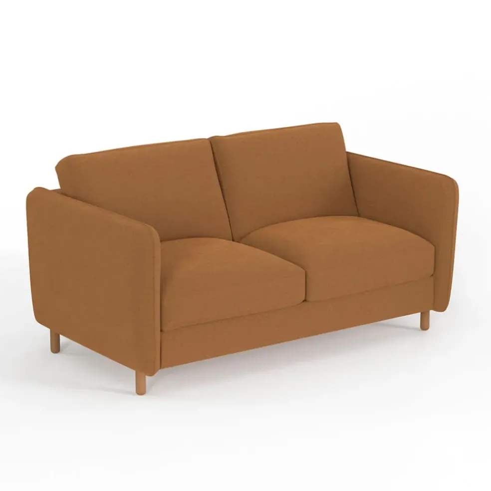 Canapé convertible 2 places Bultex Gustave - Velours Vintage - Adore Anthracite