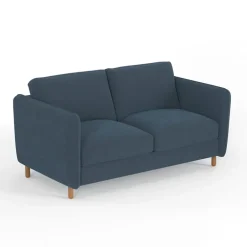 Canapé convertible 2 places Bultex Gustave - Velours Vintage - Adore Anthracite