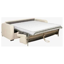 Canapé convertible 28kg 2 places en tissu lenny crème - Porto