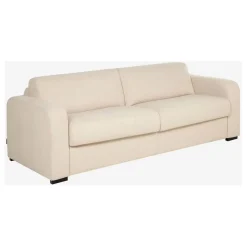 Canapé convertible 28kg 2 places en tissu lenny crème - Porto