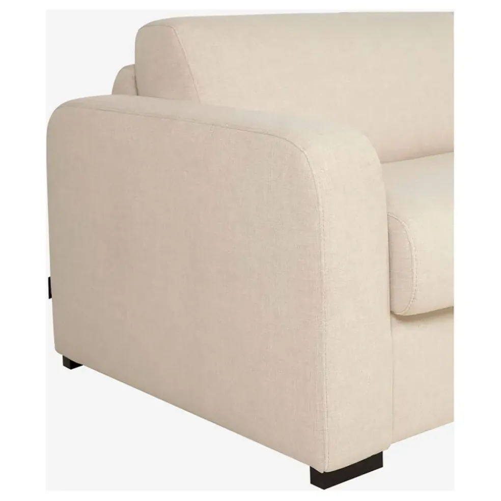 Canapé convertible 28kg 2 places en tissu lenny crème - Porto