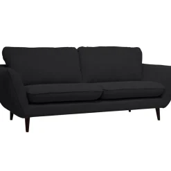 Canapé fixe 2 places AXEL - Tissu Texturé - Crown Black