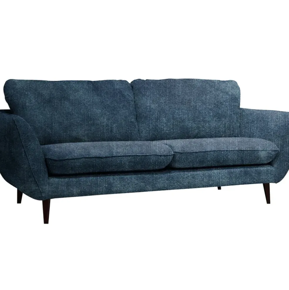 Canapé fixe 3 places Axel - Velours Vintage - Adore Anthracite