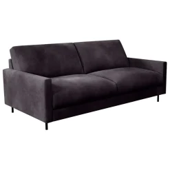 Canapé fixe 3 places Gaspard - Velours Vintage - Adore Anthracite