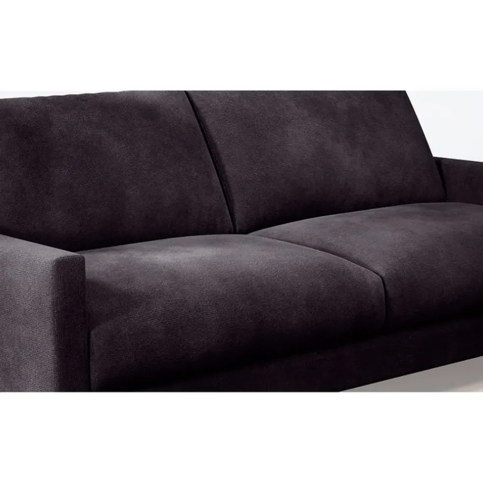 Canapé fixe 3 places Gaspard - Velours Vintage - Adore Anthracite