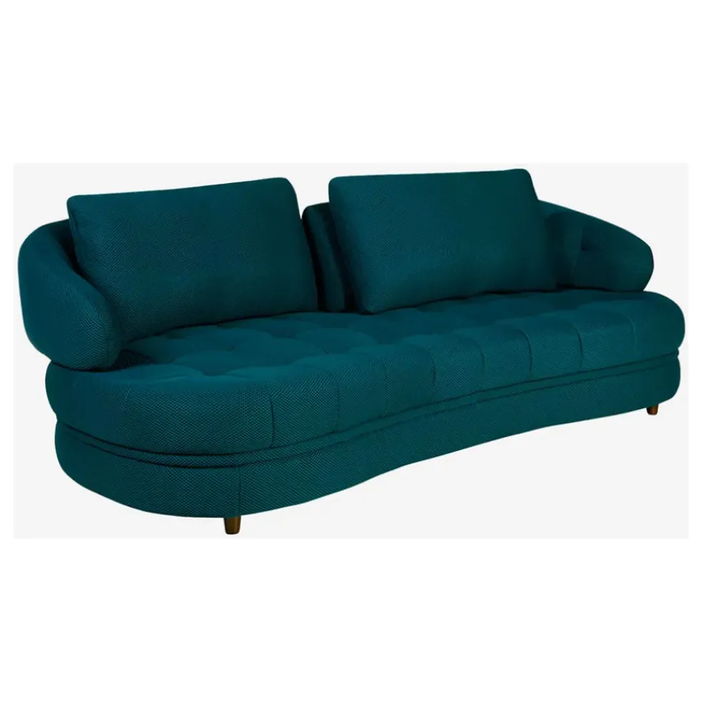 Canape 3 places en tissu 3d bleu canard - Oxia