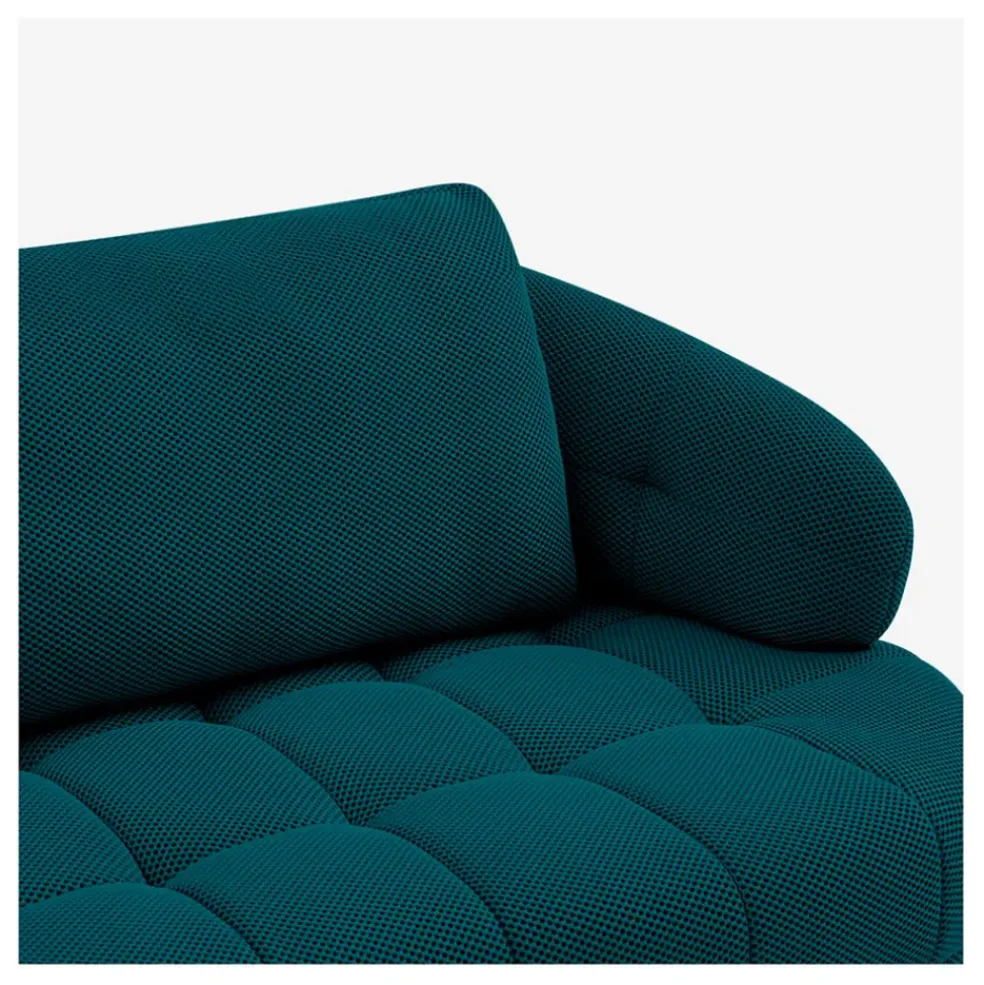 Canape 3 places en tissu 3d bleu canard - Oxia