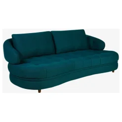 Canape 3 places en tissu 3d bleu canard - Oxia