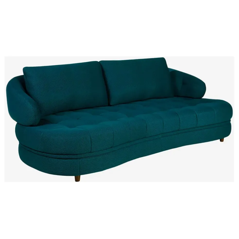 Canape 3 places en tissu 3d bleu canard - Oxia