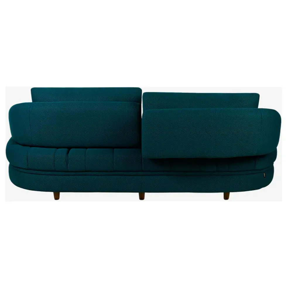 Canape 3 places en tissu 3d bleu canard - Oxia