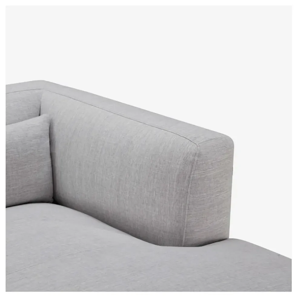 Canape angle droit fixe en tissu perlé gris - Tessie