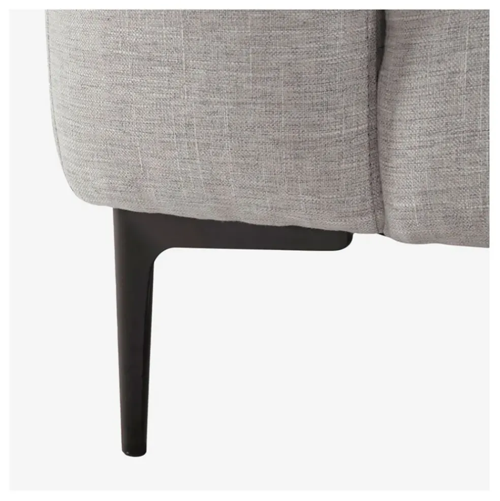Canape angle droit fixe en tissu perlé gris - Tessie