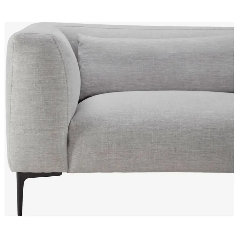 Canape angle droit fixe en tissu perlé gris - Tessie