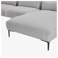 Canape angle droit fixe en tissu perlé gris - Tessie