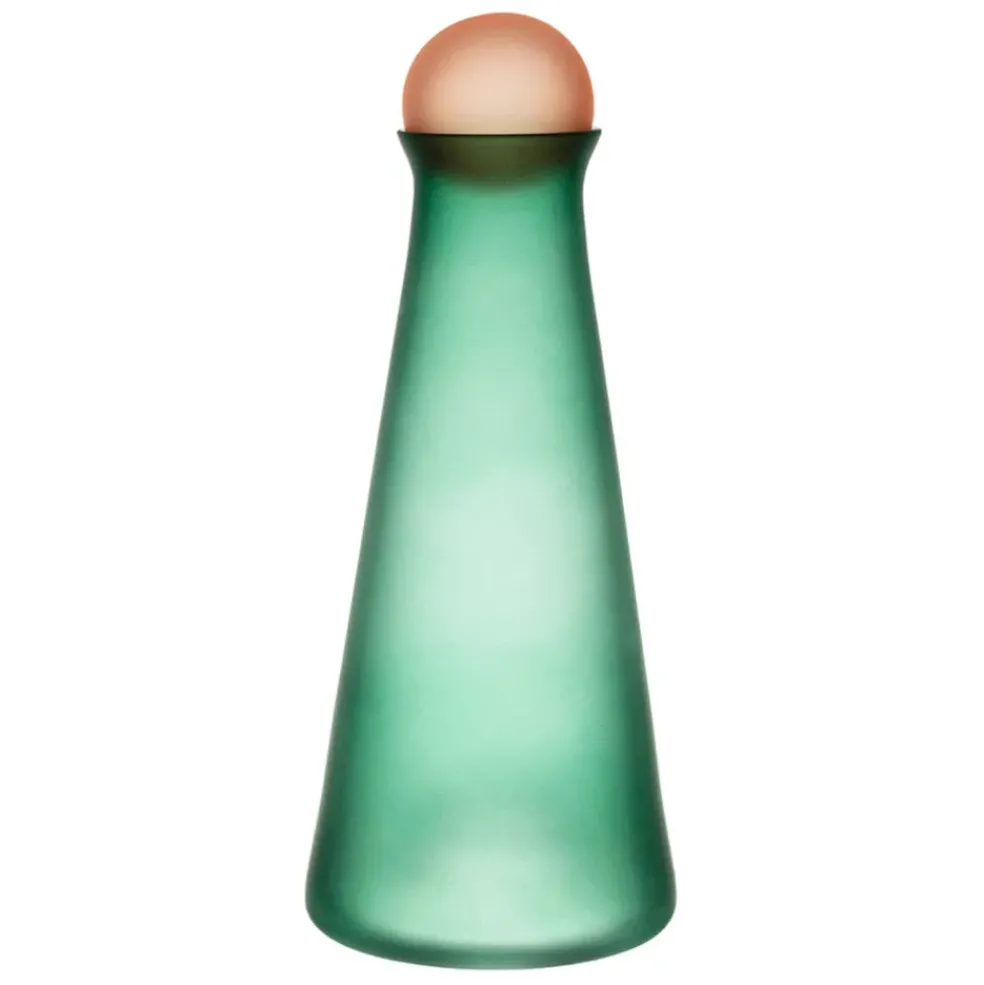 Carafe en cristallin vert et corail givré 1l - Adria