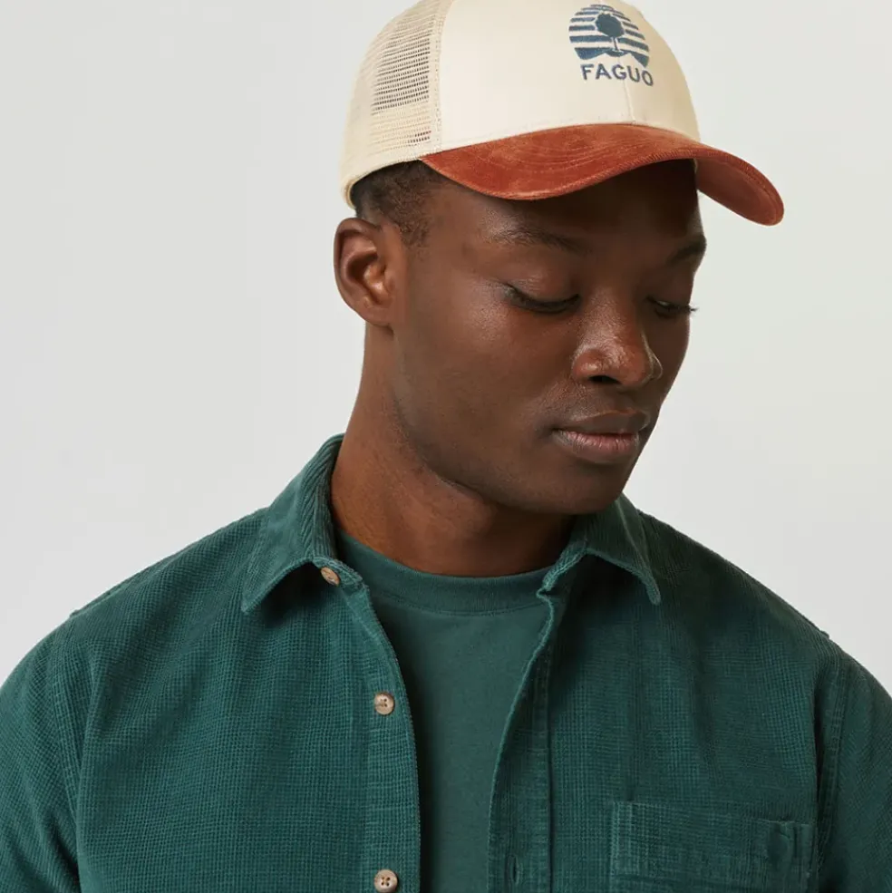 Casquette brique et écru taille unique
