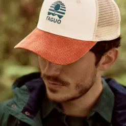 Casquette brique et écru taille unique