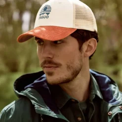 Casquette brique et écru taille unique