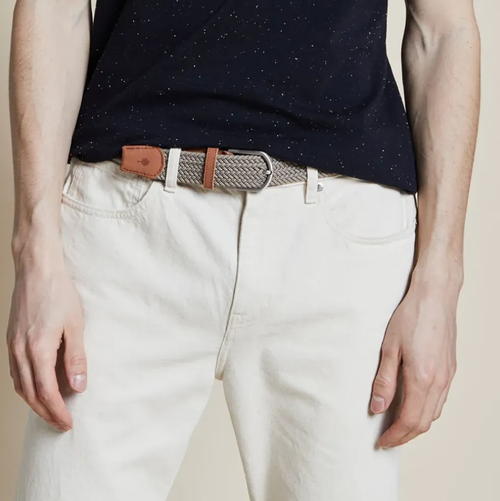 Ceinture tressée beige clair taille unique